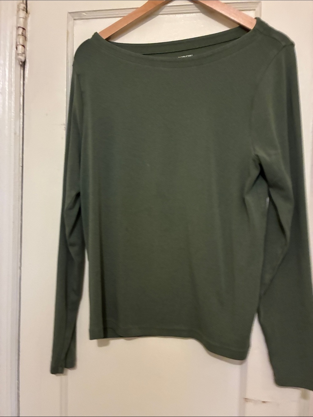 J. Crew Olive Green Boatneck Long-Sleeve Top